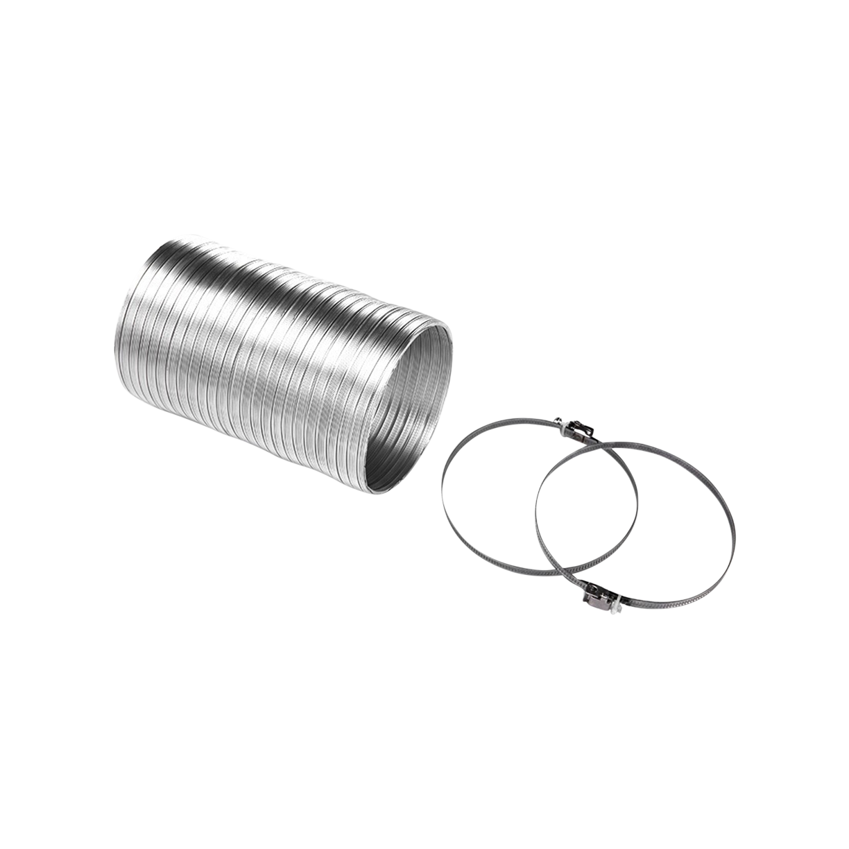 Tubo Rotondo Alluminio Flessibile + Fascette - KIT0094727